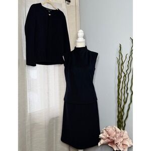 Ralph Lauren Wool Angora Cashmere Skirt Blouse Jacket Set Union Made USA 4/6